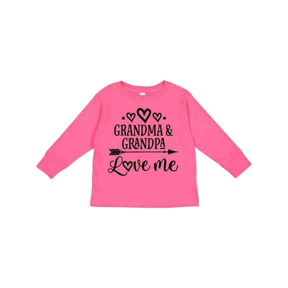 Inktastic Grandma Grandpa Love Me Arrow Boys or Girls Long Sleeve Toddler T-Shirt