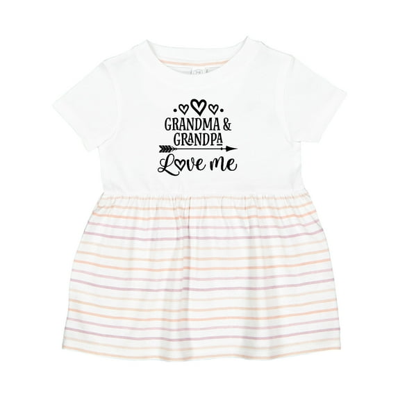 Inktastic Grandma Grandpa Love Me Arrow Girls Baby Dress