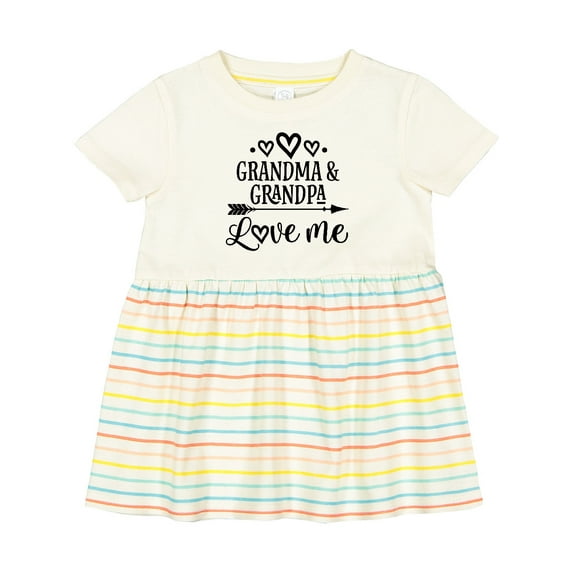 Inktastic Grandma Grandpa Love Me Arrow Girls Baby Dress