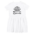 thumbnail image 1 of Inktastic Grandma Grandpa Love Me Arrow Girls Toddler Dress, 1 of 5
