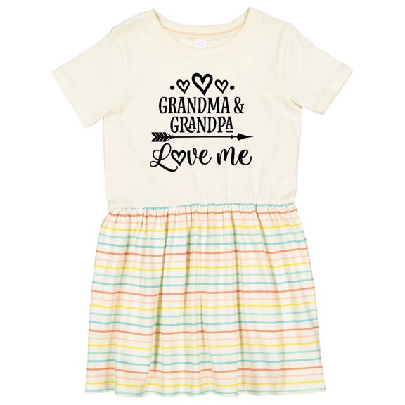 Inktastic Grandma Grandpa Love Me Arrow Girls Toddler Dress