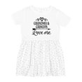 thumbnail image 1 of Inktastic Grandma Grandpa Love Me Arrow Girls Toddler Dress, 1 of 5