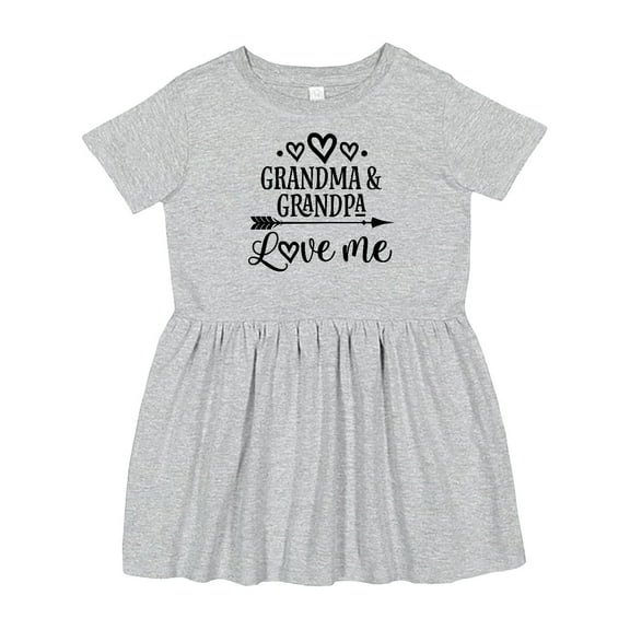Inktastic Grandma Grandpa Love Me Arrow Girls Toddler Dress