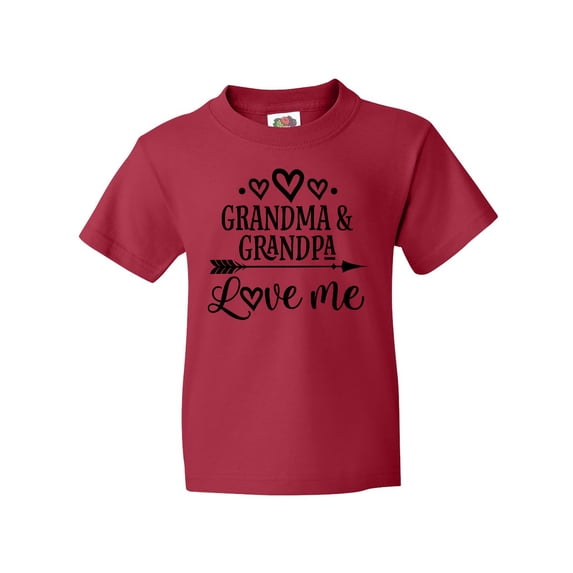 Inktastic Grandma Grandpa Love Me Arrow Youth T-Shirt