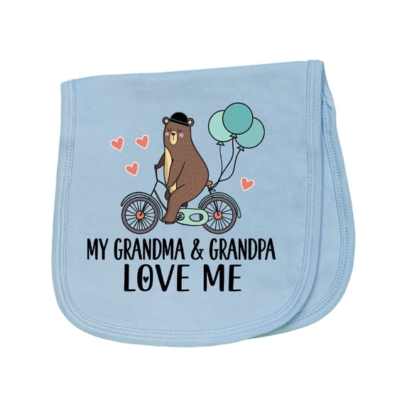 Inktastic Grandma Grandpa Love Me Baby Burp Cloth