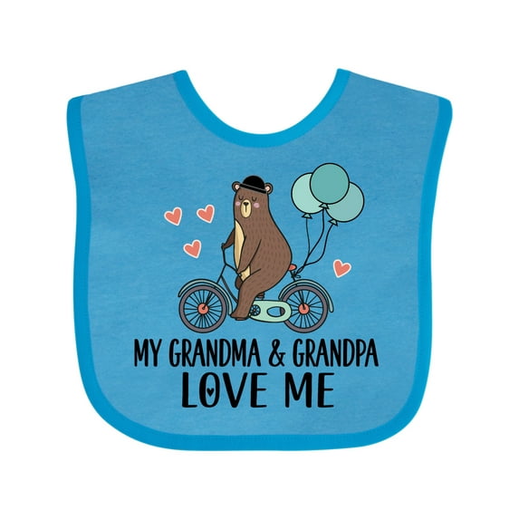 Inktastic Grandma Grandpa Love Me Boys Baby Bib