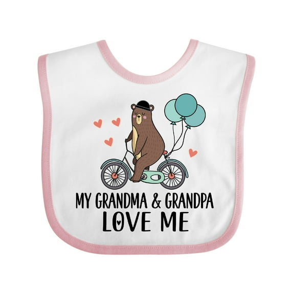 Inktastic Grandma Grandpa Love Me Boys Baby Bib