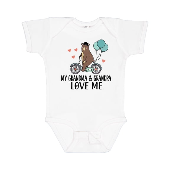 Inktastic Grandma Grandpa Love Me Boys Baby Bodysuit
