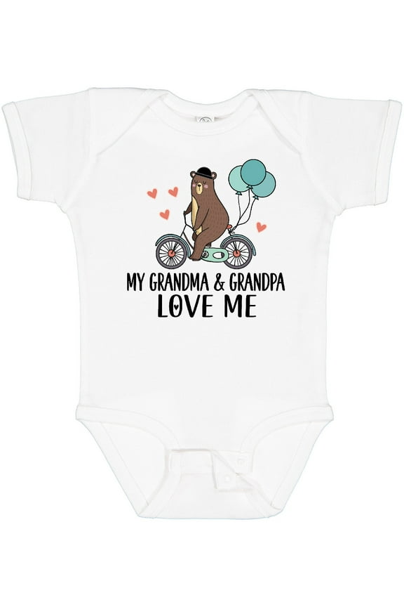 Grandma Grandpa Love Me Boys Baby Bodysuit