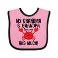 thumbnail image 1 of Inktastic Grandma Grandpa Love Me Boys Boys or Girls Baby Bib, 1 of 4