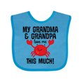 thumbnail image 1 of Inktastic Grandma Grandpa Love Me Boys Boys or Girls Baby Bib, 1 of 4