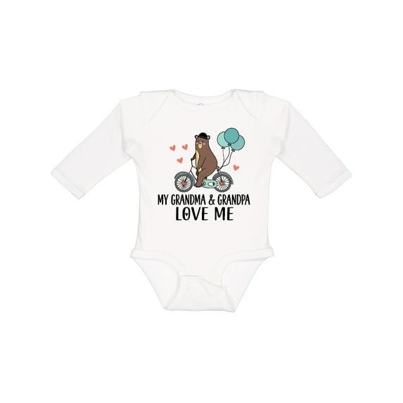 Inktastic Grandma Grandpa Love Me Boys Long Sleeve Baby Bodysuit