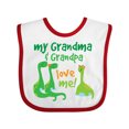 thumbnail image 1 of Inktastic Grandma Grandpa Love Me Dinosaurs Boys Baby Bib, 1 of 4