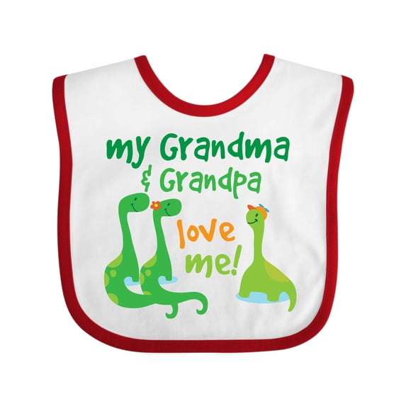 Inktastic Grandma Grandpa Love Me Dinosaurs Boys Baby Bib
