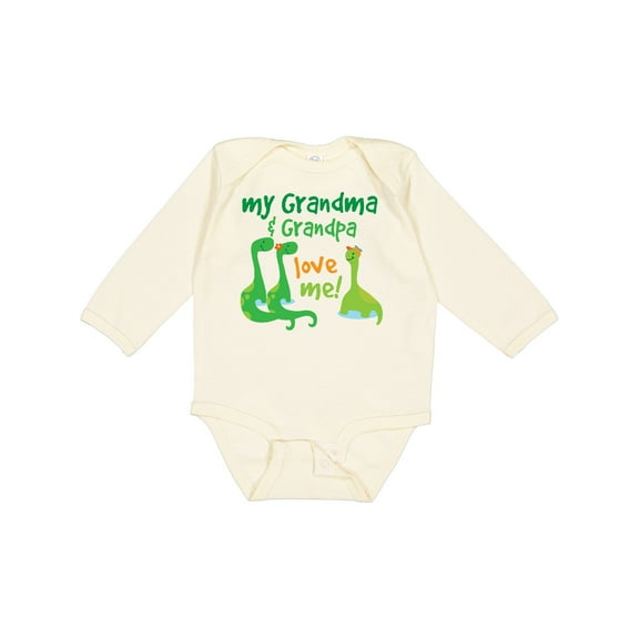 Inktastic Grandma Grandpa Love Me Dinosaurs Boys Long Sleeve Baby Bodysuit