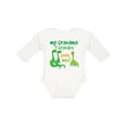 thumbnail image 1 of Inktastic Grandma Grandpa Love Me Dinosaurs Boys Long Sleeve Baby Bodysuit, 1 of 5