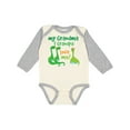 thumbnail image 1 of Inktastic Grandma Grandpa Love Me Dinosaurs Boys Long Sleeve Baby Bodysuit, 1 of 5