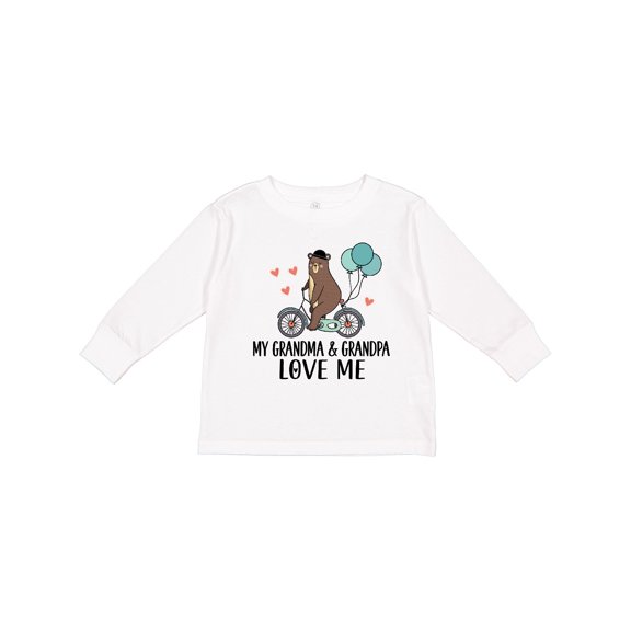 Inktastic Grandma Grandpa Love Me Gift Boys Long Sleeve Toddler T-Shirt