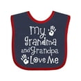 thumbnail image 1 of Inktastic Grandma Grandpa Love Me Girls Boys or Girls Baby Bib, 1 of 4