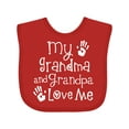 thumbnail image 1 of Inktastic Grandma Grandpa Love Me Girls Boys or Girls Baby Bib, 1 of 4