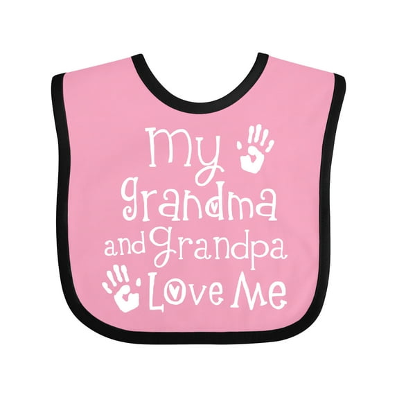 Inktastic Grandma Grandpa Love Me Girls Boys or Girls Baby Bib