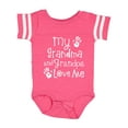 thumbnail image 1 of Inktastic Grandma Grandpa Love Me Girls Boys or Girls Baby Bodysuit, 1 of 5