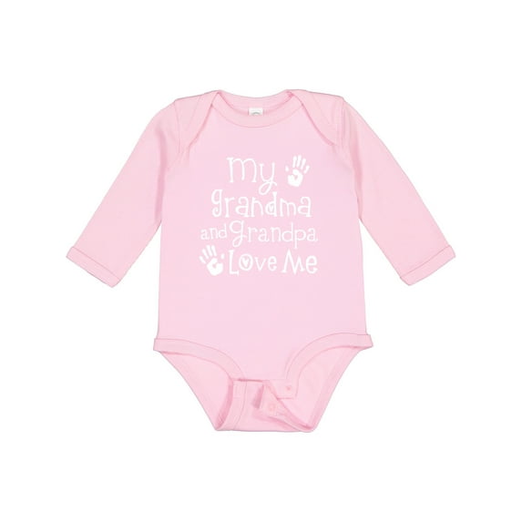 Inktastic Grandma Grandpa Love Me Girls Boys or Girls Long Sleeve Baby Bodysuit