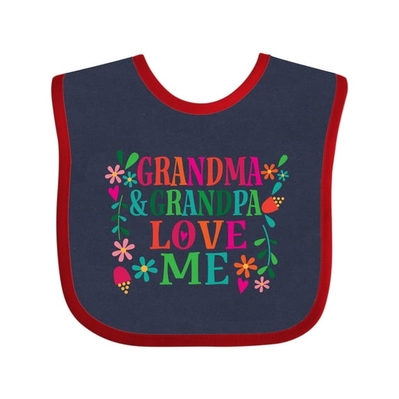 Inktastic Grandma Grandpa Love Me Girls Girls Baby Bib