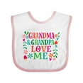 thumbnail image 1 of Inktastic Grandma Grandpa Love Me Girls Girls Baby Bib, 1 of 4
