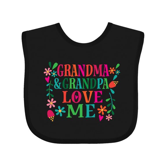 Inktastic Grandma Grandpa Love Me Girls Girls Baby Bib