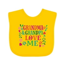 Inktastic Grandma Grandpa Love Me Girls Girls Baby Bib