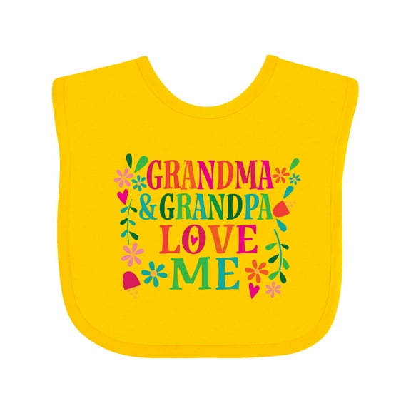Inktastic Grandma Grandpa Love Me Girls Girls Baby Bib