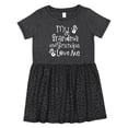 thumbnail image 1 of Inktastic Grandma Grandpa Love Me Girls Girls Toddler Dress, 1 of 5