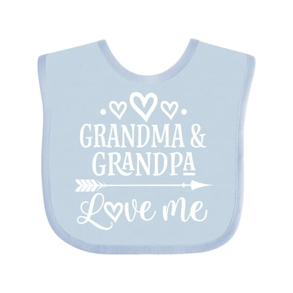 Inktastic Grandma Grandpa Love Me Grandchild Boys or Girls Baby Bib