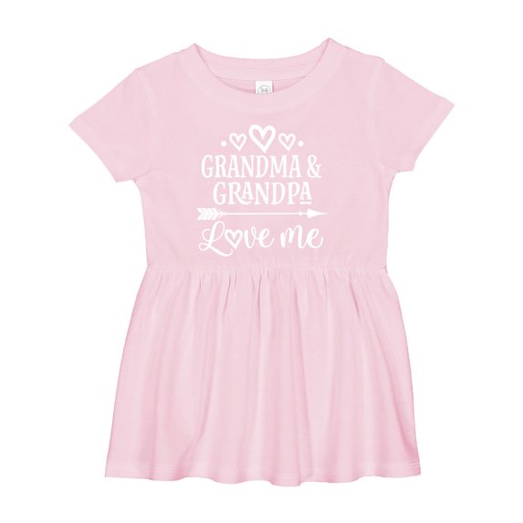 Inktastic Grandma Grandpa Love Me Grandchild Girls Baby Dress