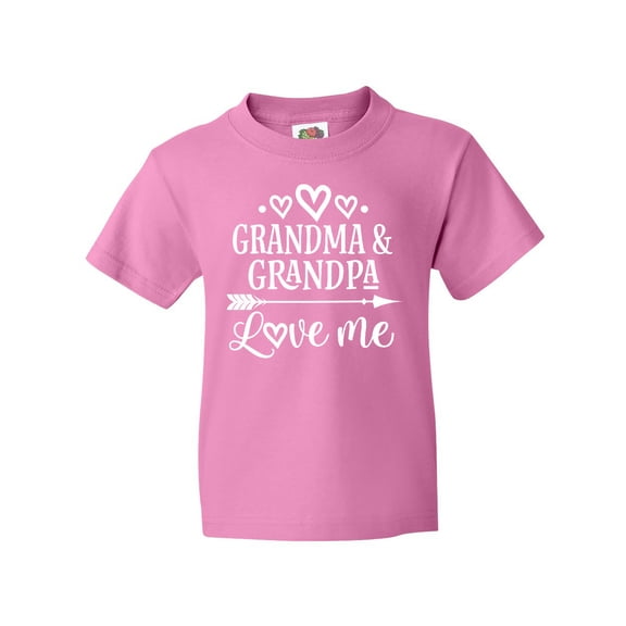 Inktastic Grandma Grandpa Love Me Grandchild Youth T-Shirt