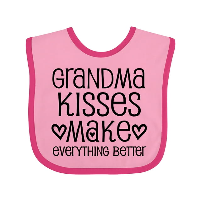 Inktastic Grandma Kisses Make Everything Better Boys or Girls Baby Bib