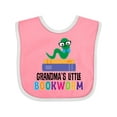 thumbnail image 1 of Inktastic Grandma Little Bookworm Kids Reading Boys or Girls Baby Bib, 1 of 4