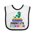 thumbnail image 1 of Inktastic Grandma Little Bookworm Kids Reading Boys or Girls Baby Bib, 1 of 4