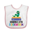 thumbnail image 1 of Inktastic Grandma Little Bookworm Kids Reading Boys or Girls Baby Bib, 1 of 4