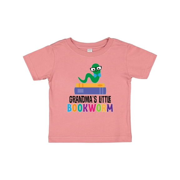 Inktastic Grandma Little Bookworm Kids Reading Boys or Girls Baby T-Shirt