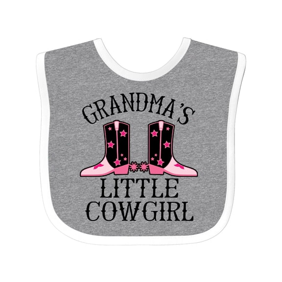 Inktastic Grandma Little Cowgirl Baby Clothes Girls Baby Bib