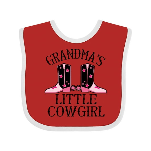 Inktastic Grandma Little Cowgirl Baby Clothes Girls Baby Bib