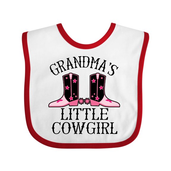 Inktastic Grandma Little Cowgirl Baby Clothes Girls Baby Bib