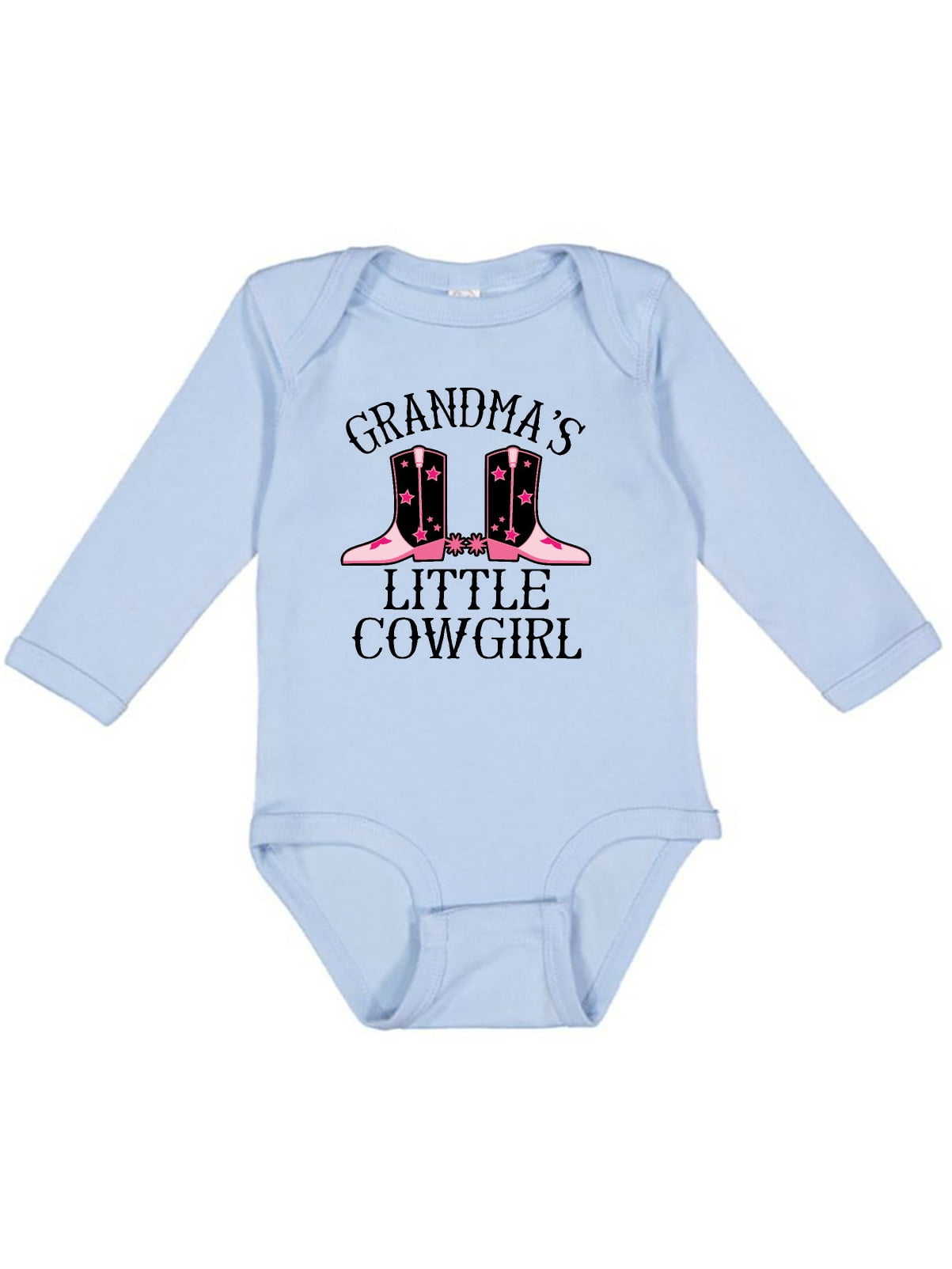 Inktastic Grandma Little Cowgirl Baby Clothes Girls Long Sleeve Baby Bodysuit