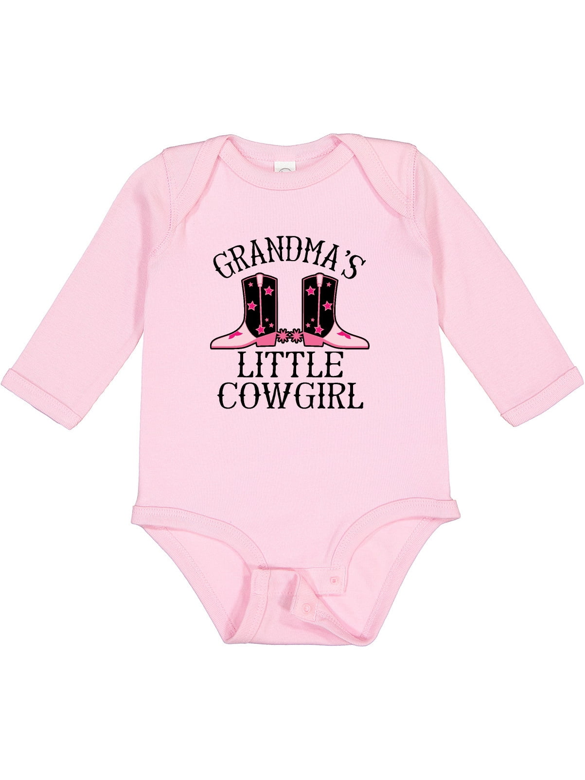 Inktastic Grandma Little Cowgirl Baby Clothes Girls Long Sleeve Baby Bodysuit
