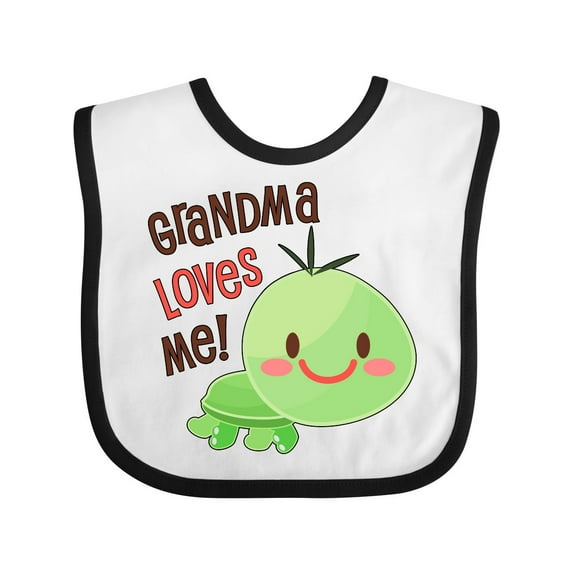 Inktastic Grandma Loves Me- Cute Turtle Boys or Girls Baby Bib
