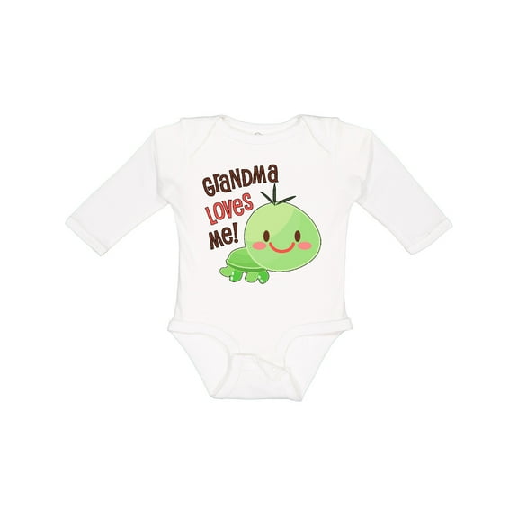 Inktastic Grandma Loves Me Cute Turtle Boys or Girls Long Sleeve Baby Bodysuit