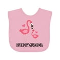 thumbnail image 1 of Inktastic Grandma Loves Me Flamingo Grandchild Girls Baby Bib, 1 of 4