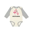 thumbnail image 1 of Inktastic Grandma Loves Me Flamingo Grandchild Girls Long Sleeve Baby Bodysuit, 1 of 5